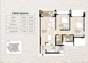 mahindra pimpri nestalgia 2bhk unit plan